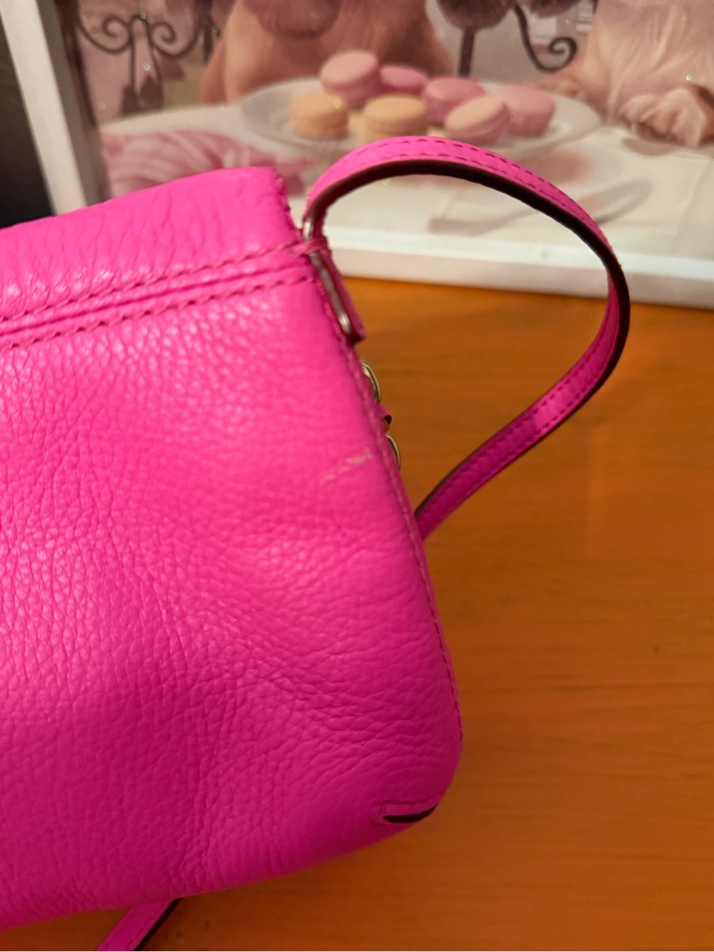 Kate Spade Hot Pink Pebbled Leather Crossbody Bag - Picture 7 of 12
